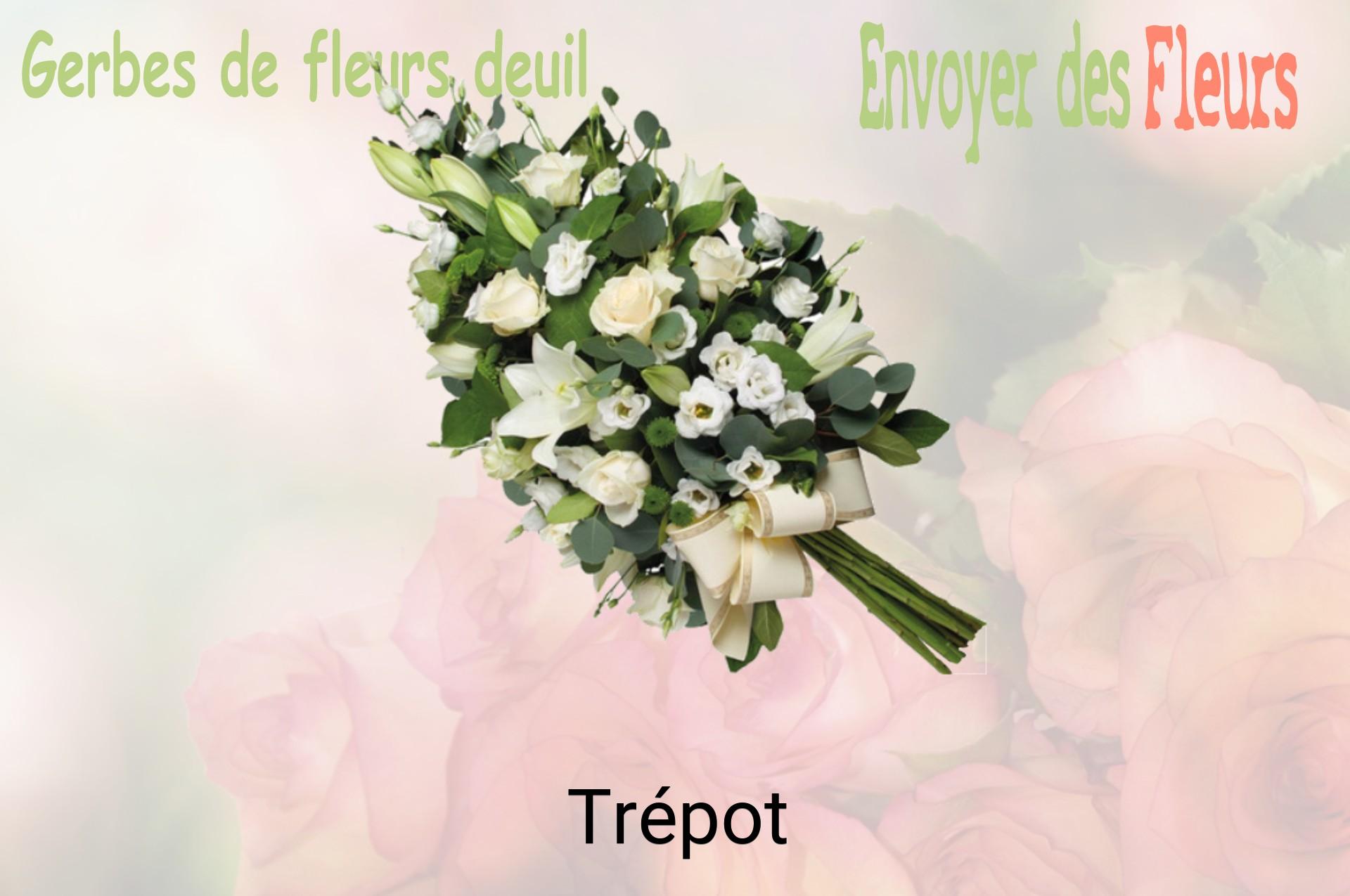Gerbe de fleurs de deuil livrée à Trépot